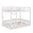 Full Over Full Wood Bunk Bed With Ladder-1367410319