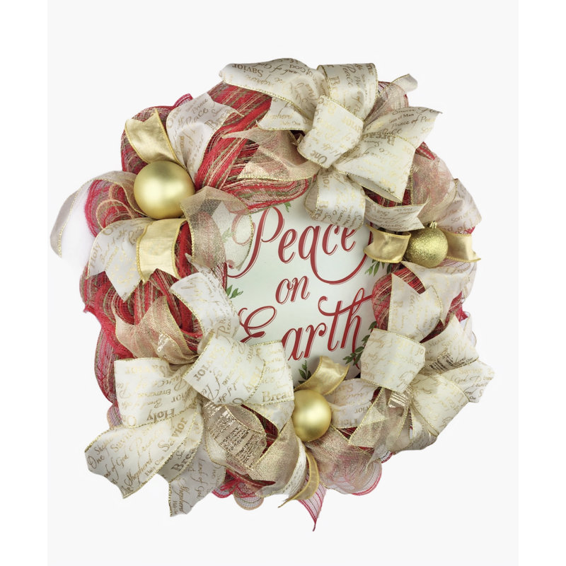 Couronne en maille 20 po Peace on Earth