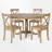 Kawliga 5-Piece Dining Table Set, Two-Size Round To Oval Extendable Wood Dining Table and 4 Upholstered Dining Chairs-1017410568