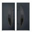 Porte avant en acier pré-suspendue à l'avant / deux 6501 anthracite / fenêtre extérieure latérale / insertions en acier inoxydable simples peintes de style moderne - l 36 + 14 po x H 80 po - Gauche-111445032-111445030