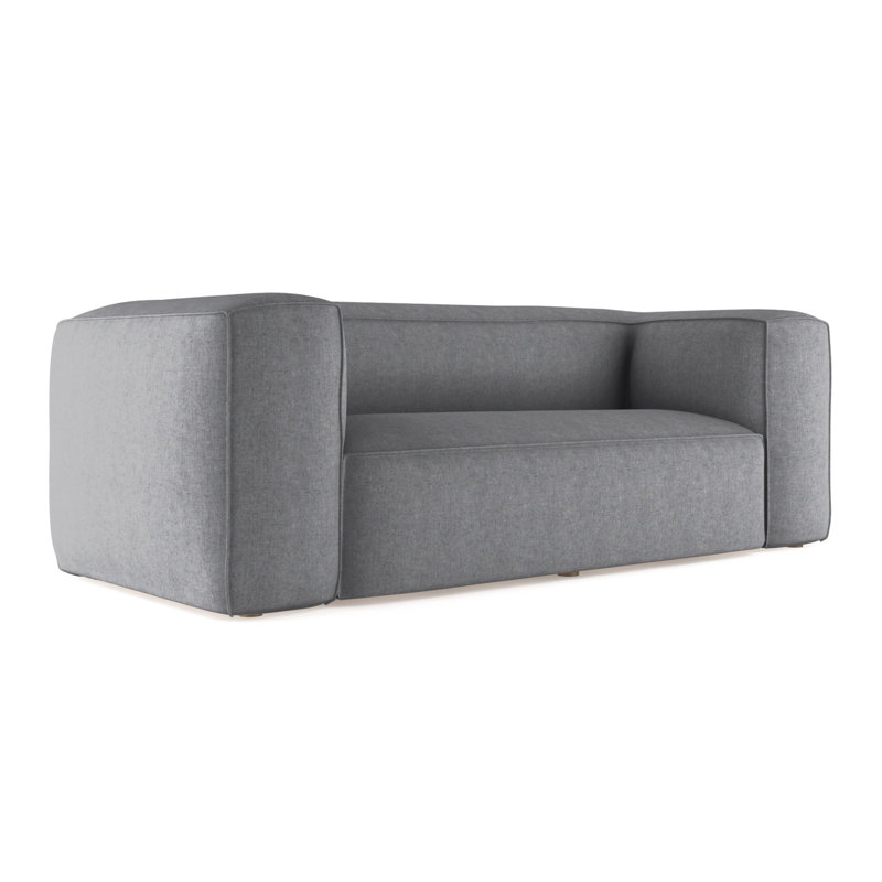 Canapé surdimensionné Varick, Peluche velours pierre ponce, H 30 po x l 84 po x P 47 po, Ébène