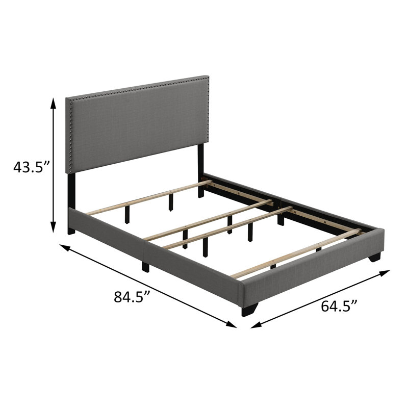 Lit design moderne et minimaliste, Gris clair