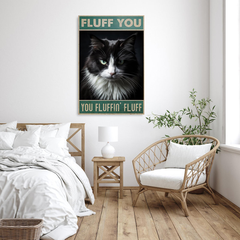 " Tuxedo Cat Fluff You 2 ", 20" H x 16" W x 1.25" D