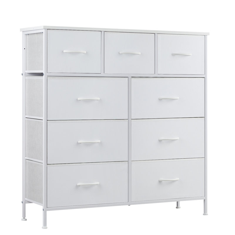 Grande commode de rangement en tissu, White