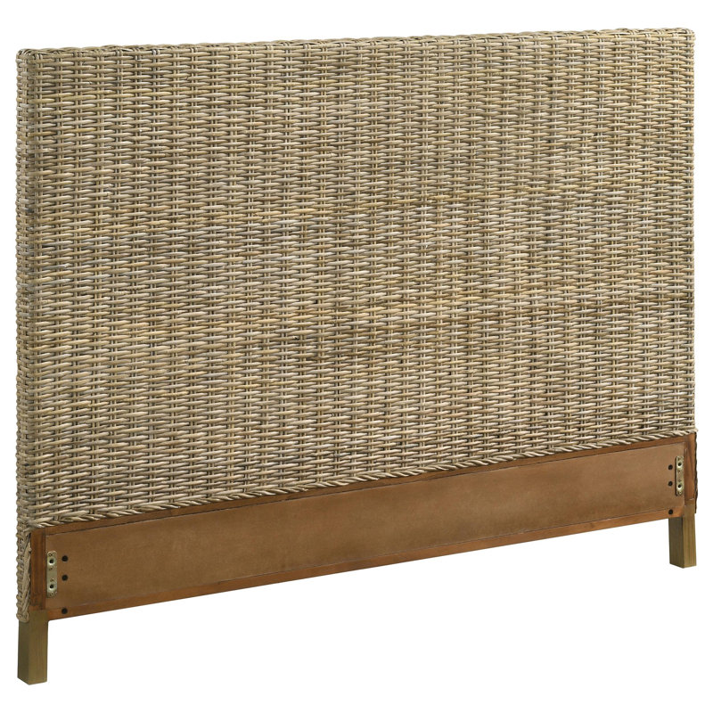 Tête de lit en rotin tissé Zyla Kubu gris, Très grand