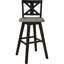 2 chaises pivotantes à hauteur de pub, bois d'hévéa massif gris et noir patiné pour la salle à manger, 2 chaises et espace à 360 degrés-1957726799-1957726800