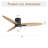 56 Inch Modern Design Flush Mount Ceiling Fan With Light And Remote Control, 3 Solid Wood Blades Reversible DC Motor Black For Living Room