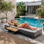 200cm Sun Lounger Reclining Chaise Garden Outdoor Lounge Chair Adjustable Backrest-912289220