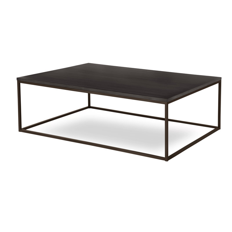 Chaplin Solid Wood Top Coffee Table, Glazed Hudson, Raven