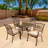 Burroughs 4 - Person Patio Dining Set with Round Table , Cushions Included