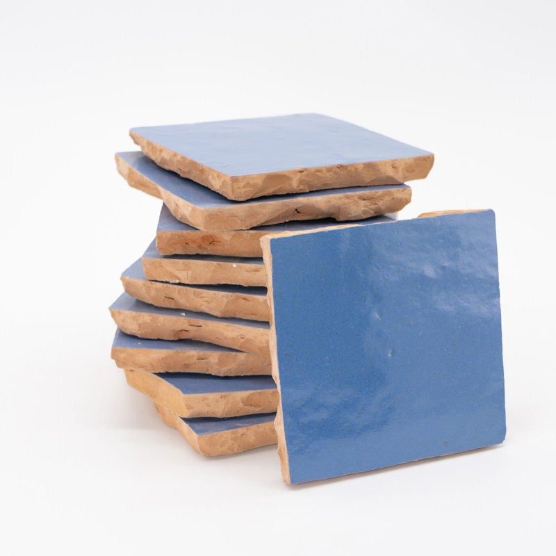 Carreau de mur et plancher marocain 4 po x 4 po Zellige, Lagon
