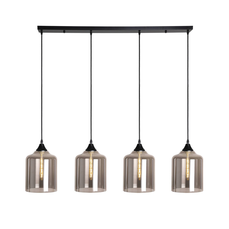 Gunda 4 - Light Kitchen Island Pendant, Smoke, Black