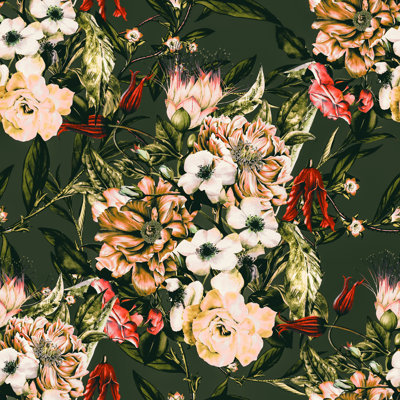 «Dark Wild Floral 03» par Marta Barragan Camarasa, impression sur toile tendue