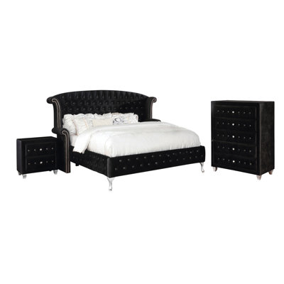 Mikrut 3-Piece Upholstered Bedroom Set with Chest