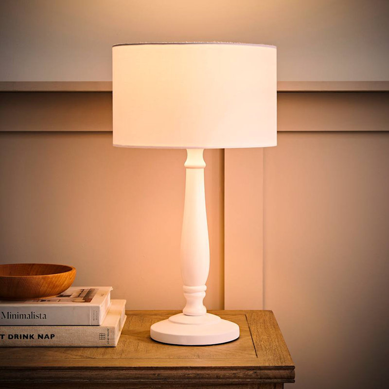 Annum Table Lamp, White, No, White