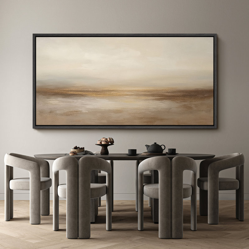 Grande impression sur toile encadrée, impression de paysage abstrait pour la décoration intérieure moderne, Noir