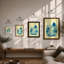 Cat and Waves Japandi 1 Piece Single Picture Frame Wall Art-921510052-921510055