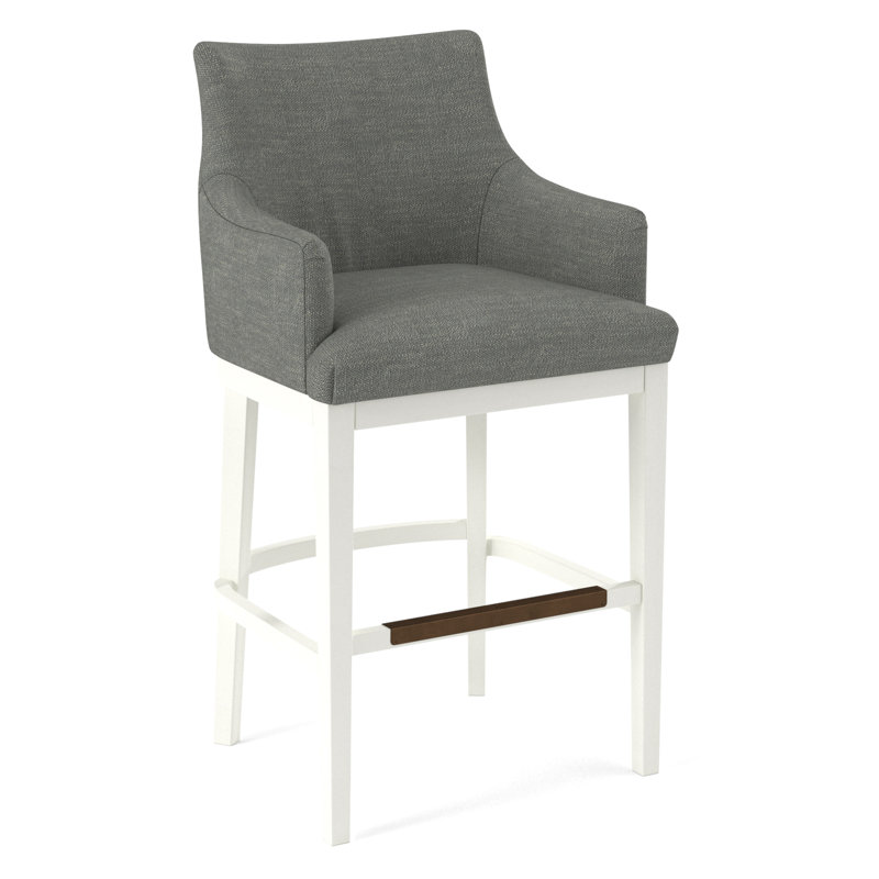 Upholstered Stool, Evolution Pumice, White