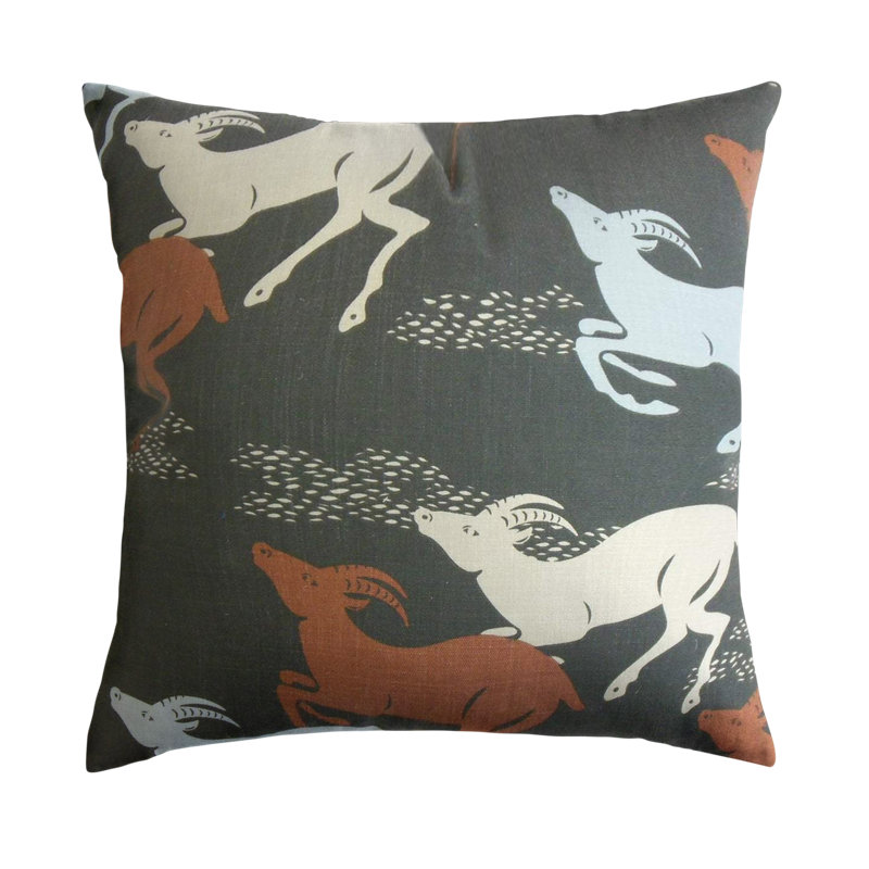 Coussin en coton Naenia, Cuivre, H 20 po x l 20 po