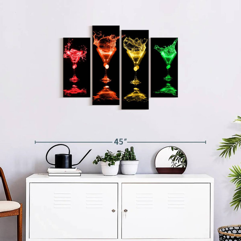 «Colorful Cocktail Drinks», reproduction sur toile, H 27 po x l 43 po x P 1,25 po