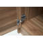Retro Style Hall Tree With 2 Rattan Doors And 4 Hooks, Elegant Walnut