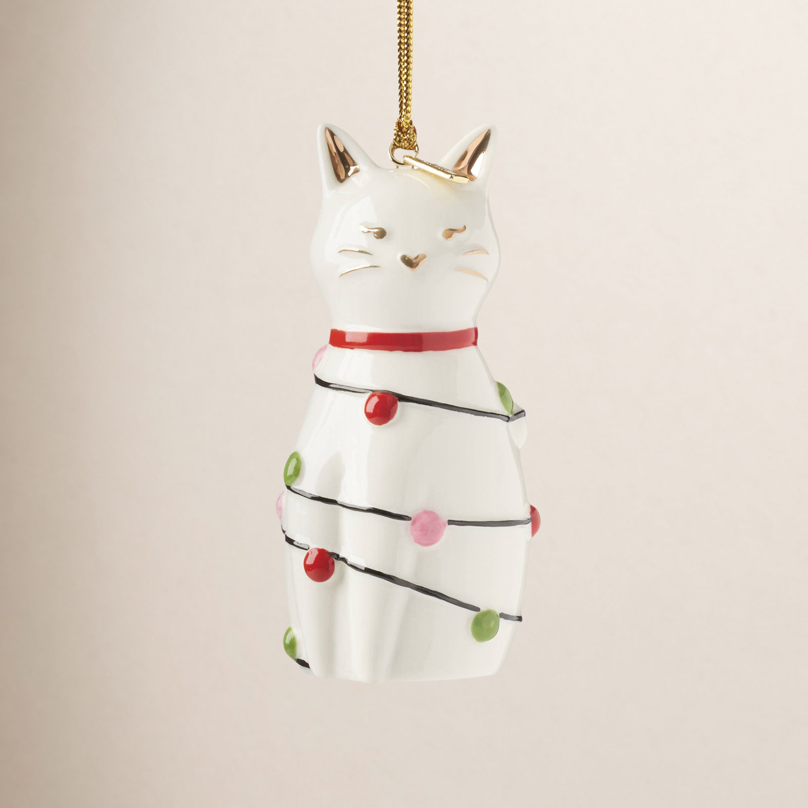 Be Jolly 4'' Porcelain Animals Hanging Figurine Ornament