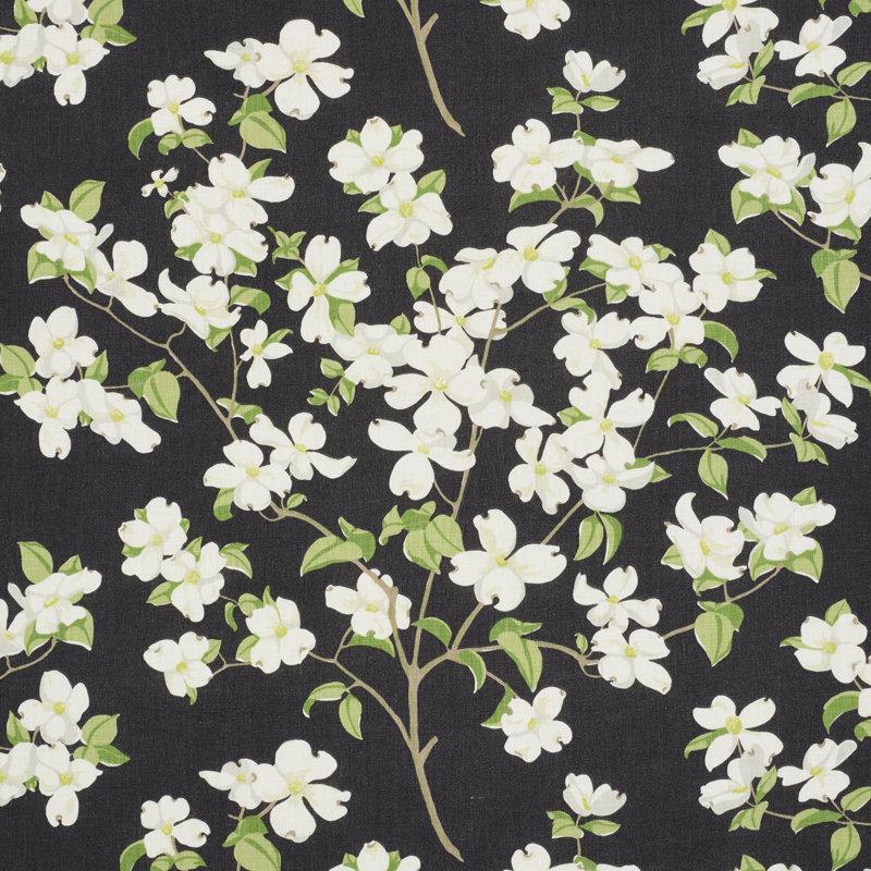 Blooming Branch Fabric, Black