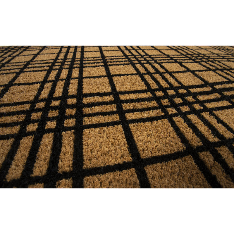 Fine Plaid Coir Doormat, 24" W x 60" L