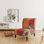 Fauteuil de chambre marocain à carreaux orange Collage I - Velours bohémien chic