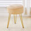 Vanity Accent Stool with Metal legs-1903850507