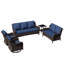 Ensemble de conversation pour 7 personnes avec coussins bleus-623912578