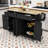 Dashane Kitchen Island Cart with Solid Wood Top, Adjustable Shelves and Cabinet-26266979