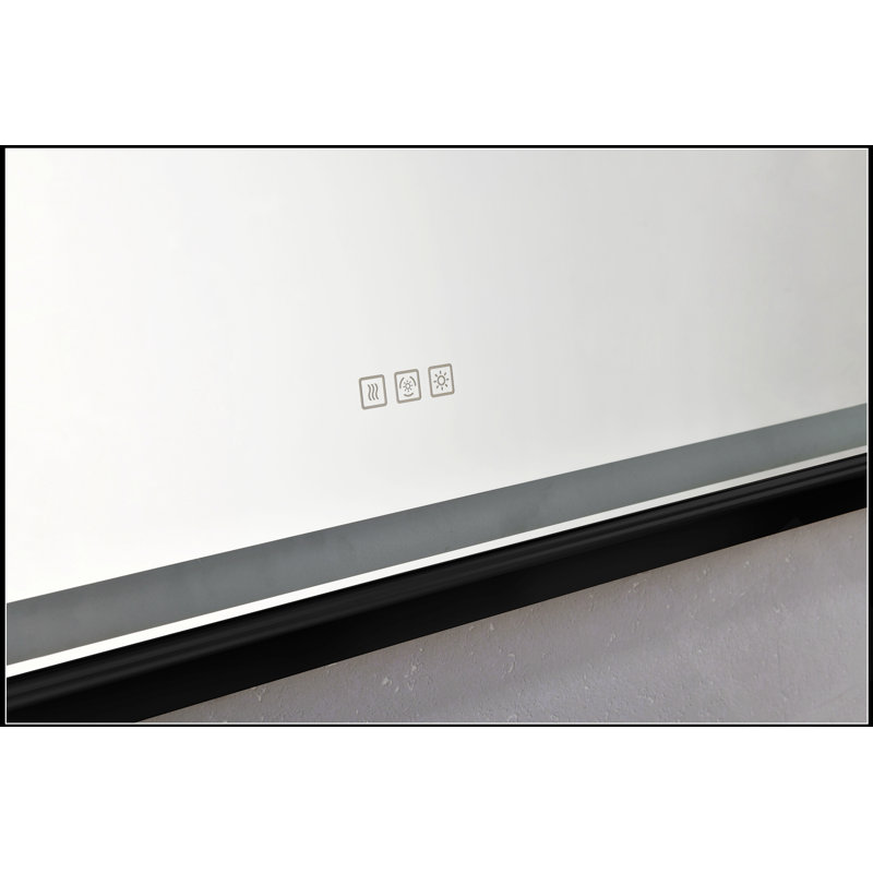 LED Lighted Bathroom Wall Mounted Mirror With High Lumen And Anti-Fog Control, Perfect For Makeup And Shaving