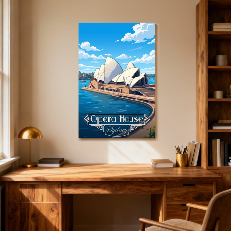 Scénario et paysages urbains, opéra de Sydney, H 40 po x l 28 po