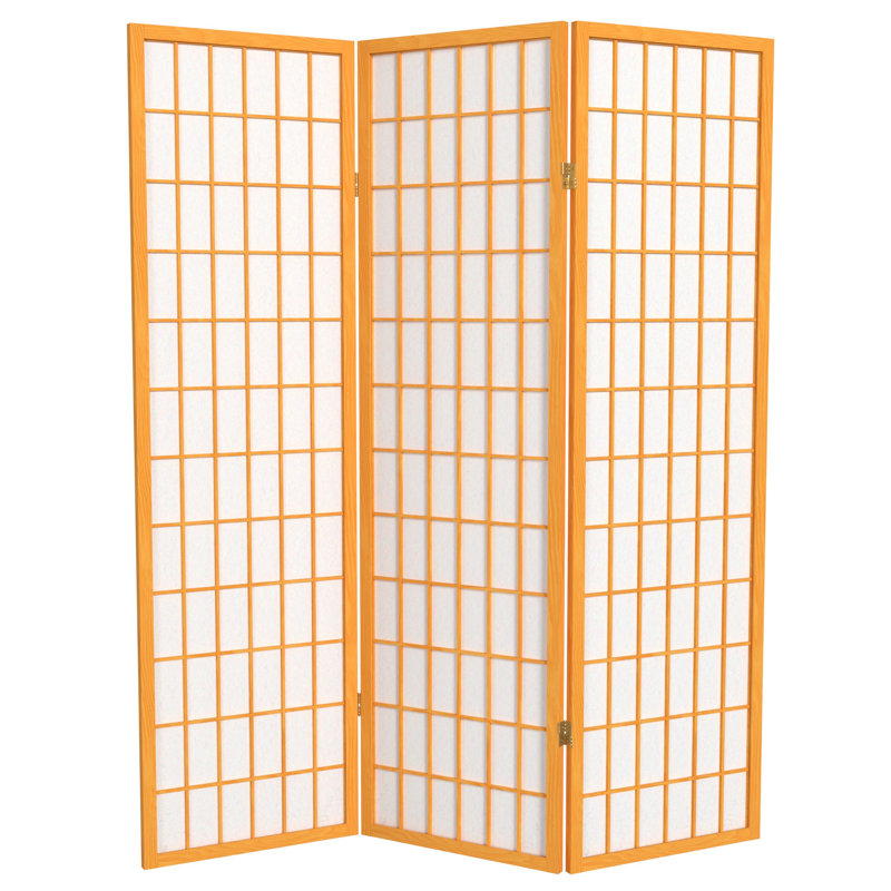 Paravent haut pliable 58,75 "Alex, Miel, 3 panneaux
