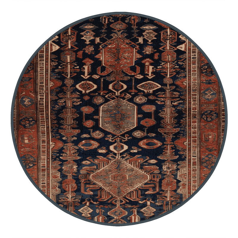 Tapis brun lavable à la machine, Rond 4 pi