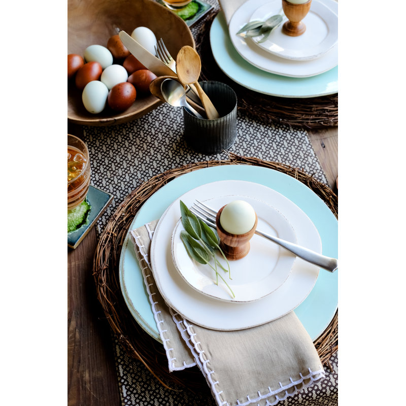 Lastra Handmade Italian Stoneware Dinner Plate, Aqua