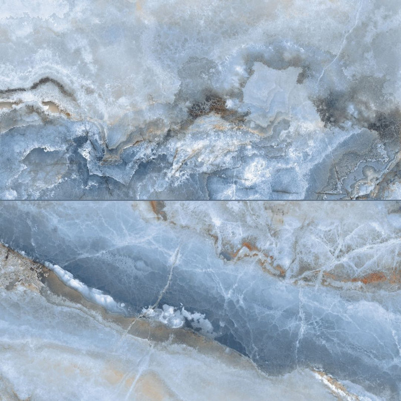 Banff 24" x 48" Matte Porcelain Floor and Wall Tile, Onice Azzurro