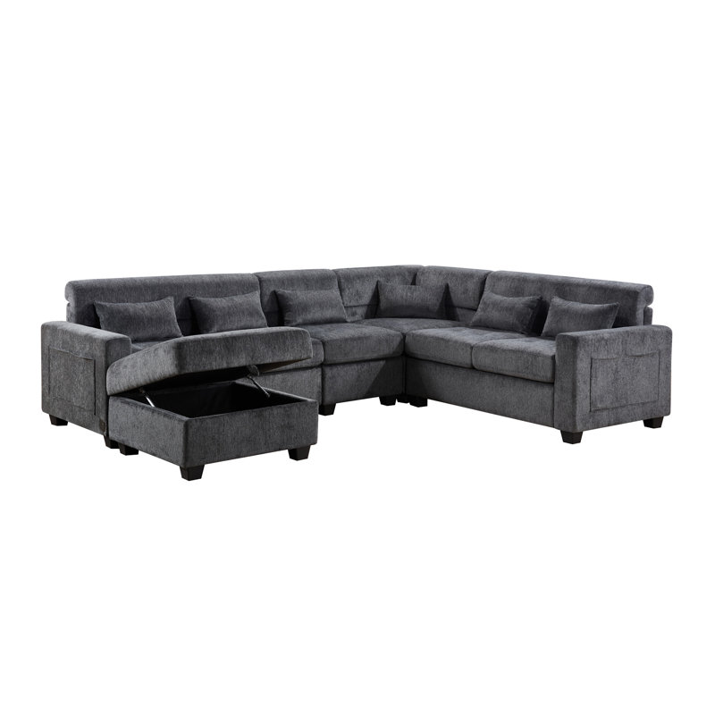 Canapé modulaire en chenille l 115 po Trey avec dossier réglable Trey