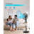 BLACK+DECKER BFSD116B 16" Oscillating Dual-Blade Stand Fan with Remote, Adjustable Height, Black