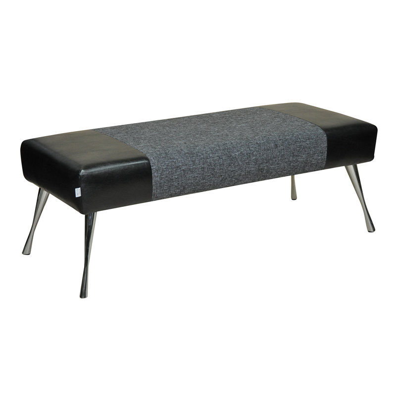 Upholstered Bench, Black/Graphite