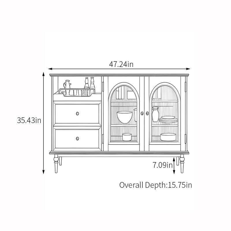 Buffet multifonctionnel de style nordique moderne