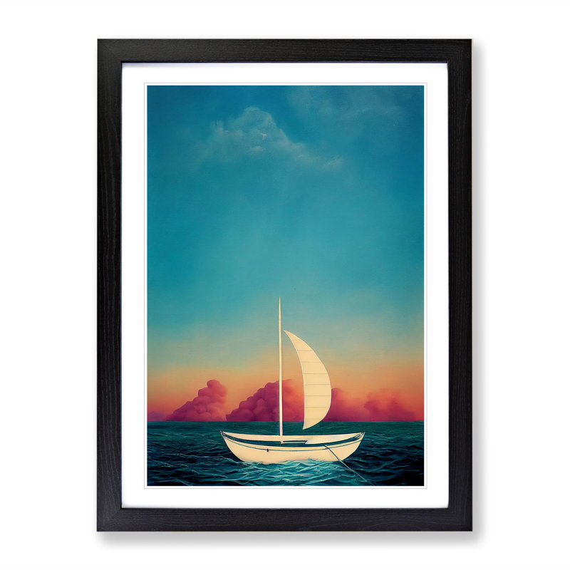 Sailing Boat - Framed Print, Black, 46cm H x 34cm W x 2cm D