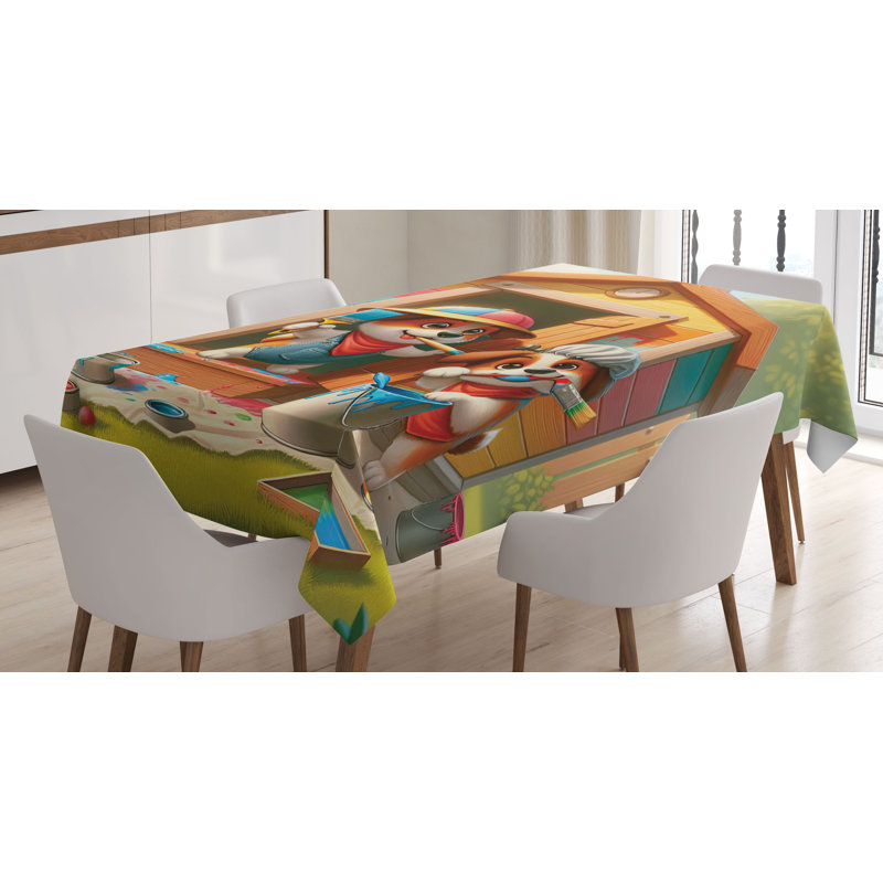 Jayrin Rectangle No Pattern Microfiber Tablecloth, 90" Rectangle
