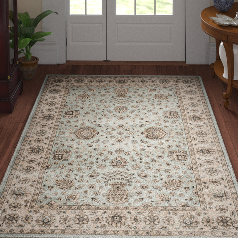 Tapis oriental en viscose de style persan ensembles gris, Rectangle 5 pi 3 po x 7 pi 3 po