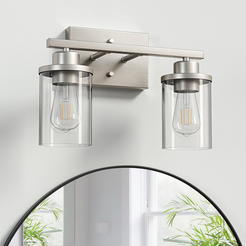 Éclairage pour meuble-lavabo en verre à intensité variable , Nickel brossé, 2