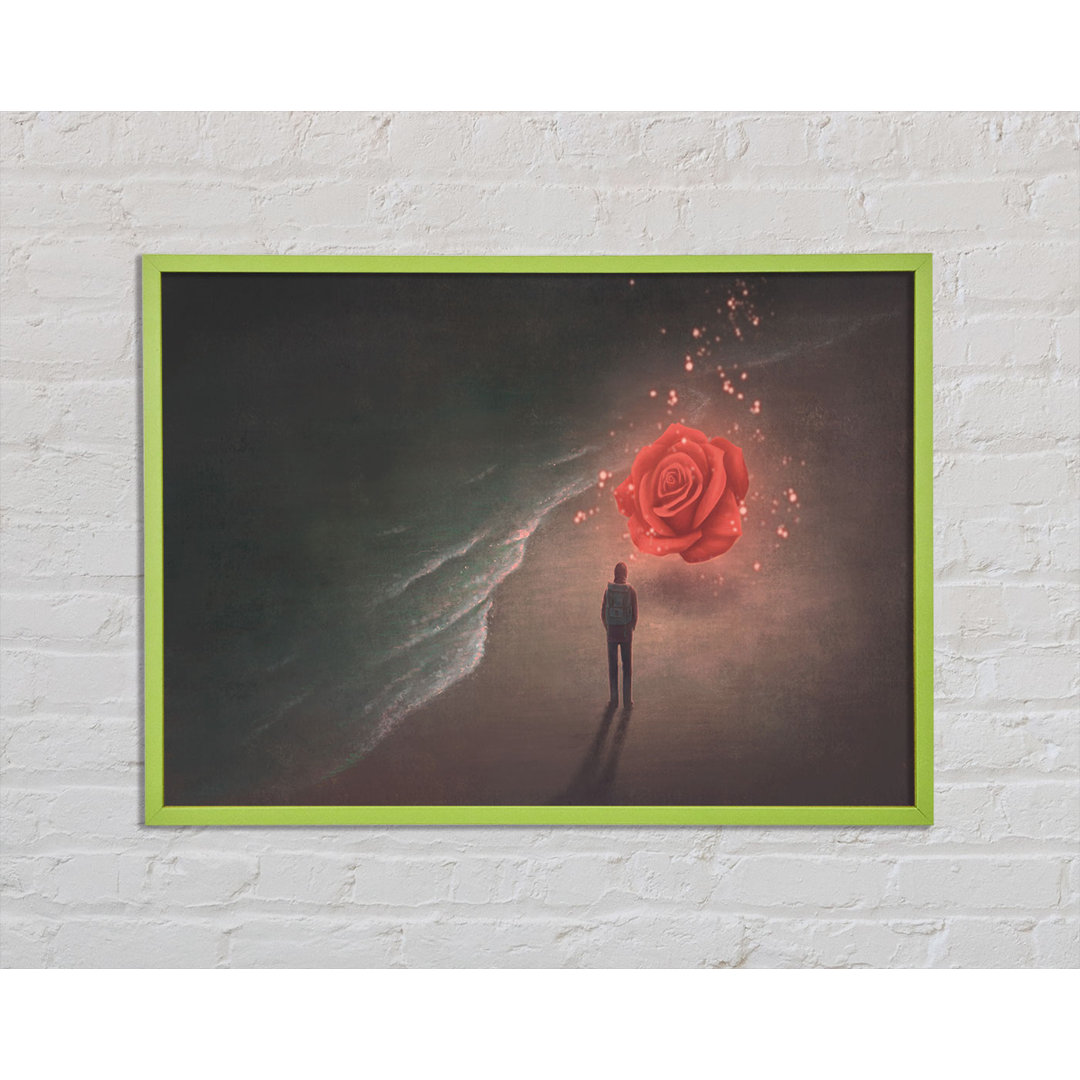 Artevious The Rose On The Beach - Einzelne Bilderrahmen Kunstdrucke