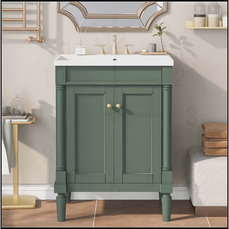 Meuble-lavabo 24 po avec lavabo supérieur, Vert