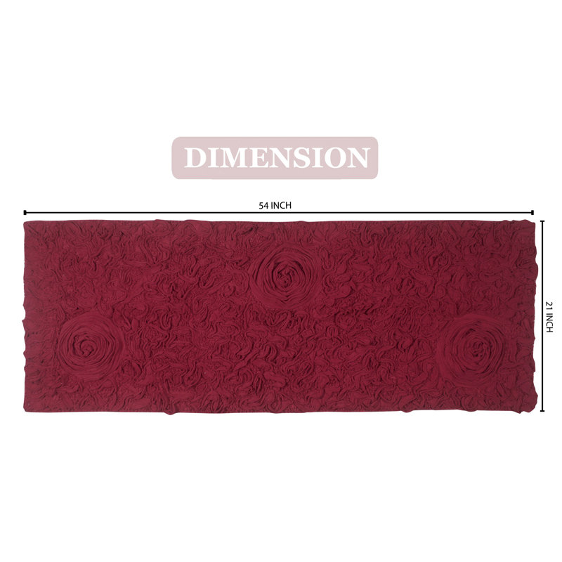 Skak Cotton Bath Rug, Red, 21" W x 54" L