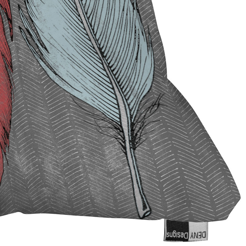 Wesley Bird Feathered Throw Pillow, 20" x 20"